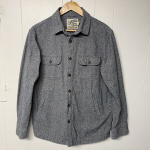 Grayers Shirt Jacket Heavyweight Cotton Woven Outdoor Workwear Gray Men M EUC